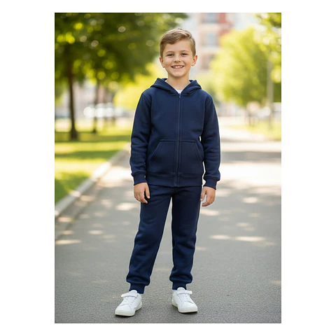 Conjunto Buzo Pantalon Y Poleron De Algodon Escolar Unisex