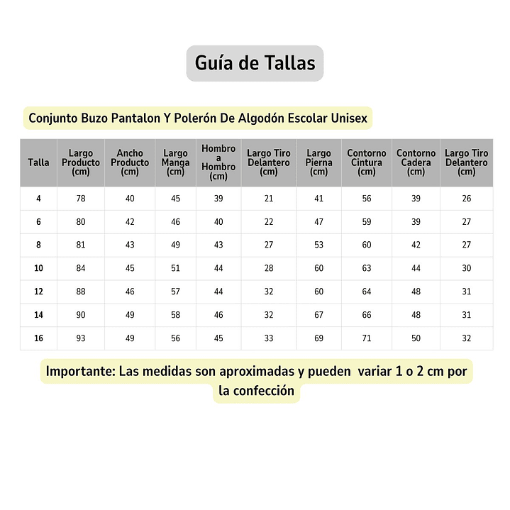 Conjunto Buzo Pantalon Y Poleron De Algodon Escolar Unisex 2