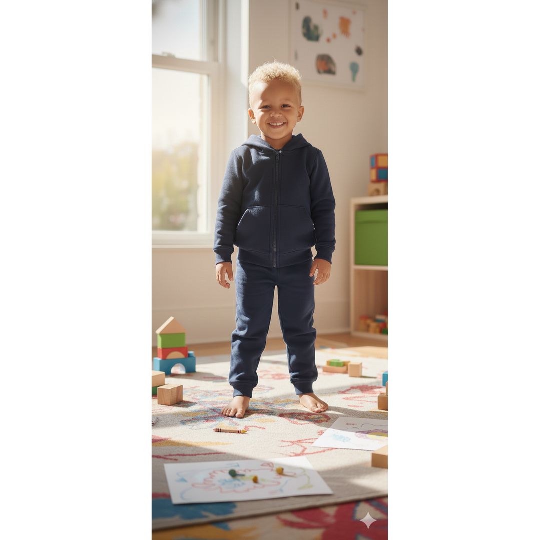 Conjunto Buzo Pantalon Y Poleron De Algodon Escolar Unisex 4