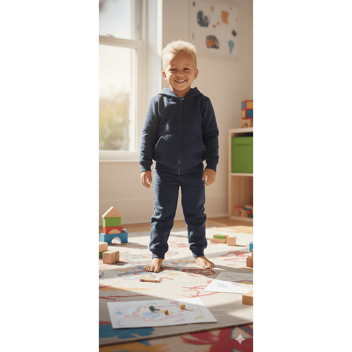 Conjunto Buzo Pantalon Y Poleron De Algodon Escolar Unisex 4