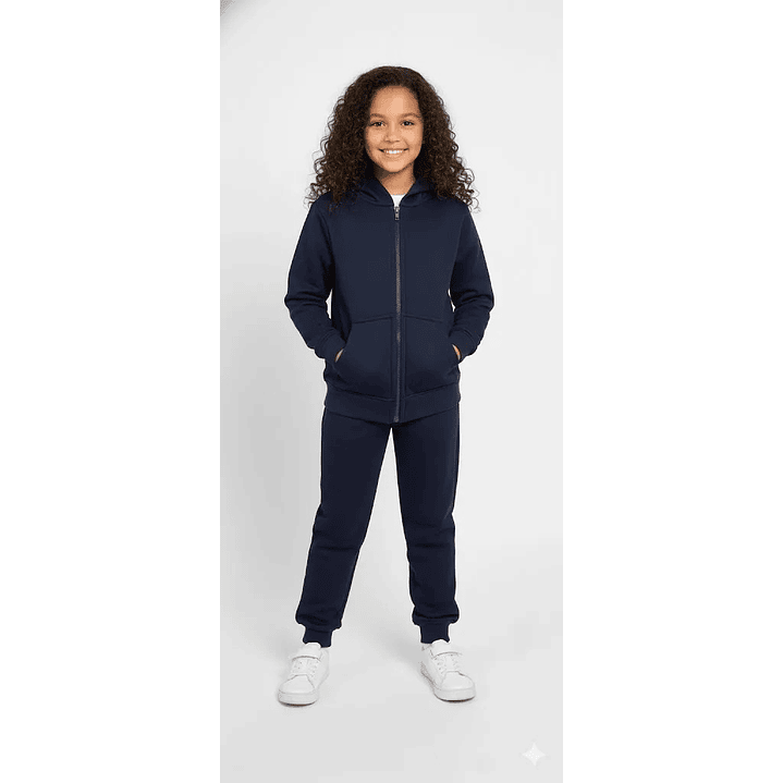 Conjunto Buzo Pantalon Y Poleron De Algodon Escolar Unisex 3