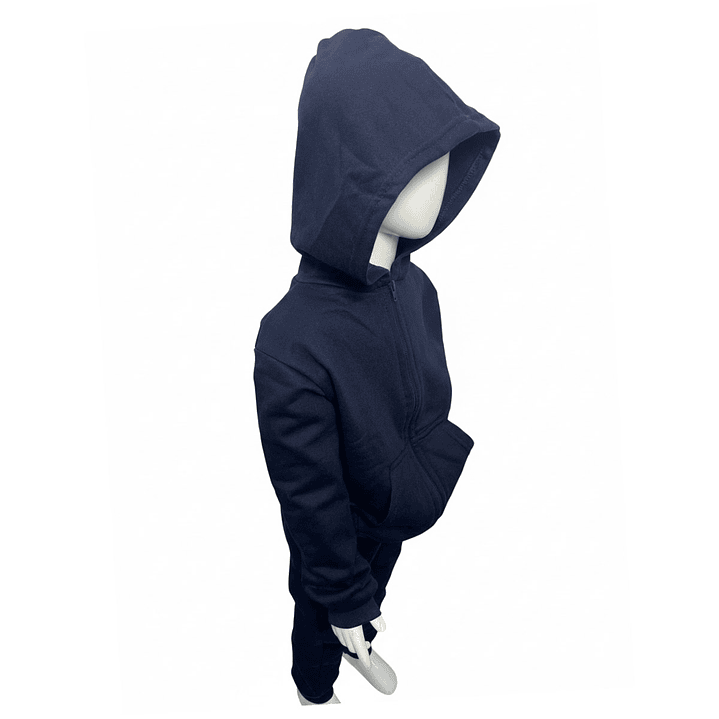 Pack 2 Buzo Completo Poleron Y Buzo Niño Escolar Azul Marino 7