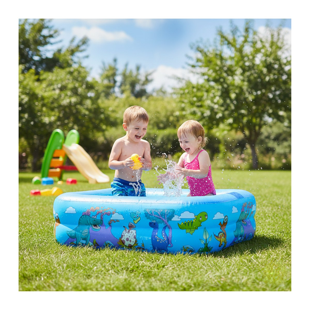 Piscina Inflable Rectangular Acolchada Pequeña Niños 1
