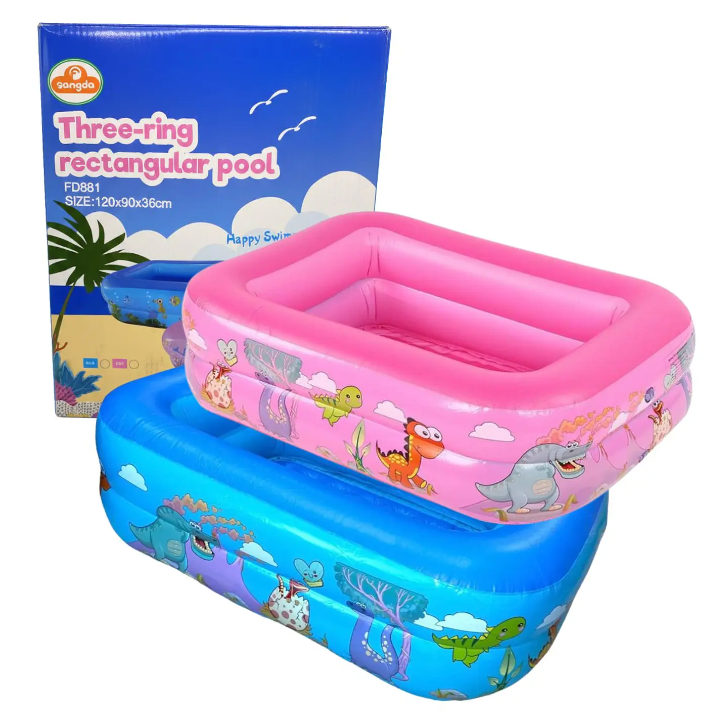 Piscina Inflable Rectangular Acolchada Pequeña Niños 8