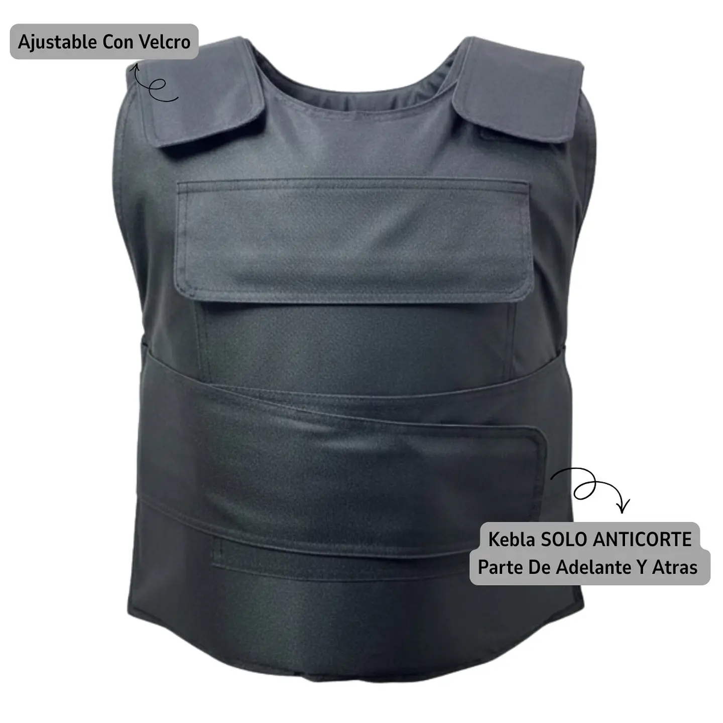 Chaleco De Seguridad Táctico Anti Corte Ajustable Guardias 6