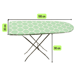 Tabla De Planchar Básica Hojas 106x30 Cm Color Verde