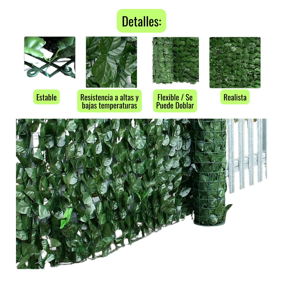 2x Malla Artificial Alfombra Hojas Enredadera  Reja Cortina Decorativa 3