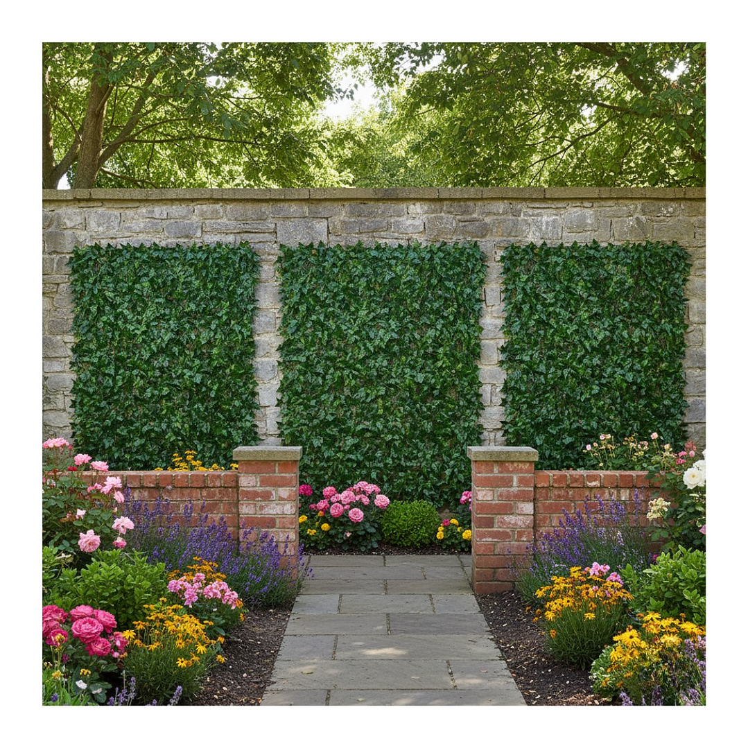 2x Malla Artificial Alfombra Hojas Enredadera  Reja Cortina Decorativa 5