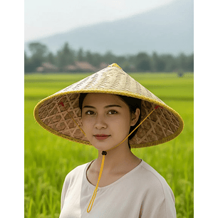 Sombrero Gorro tradicional Bambu Chino Artesanal Moda