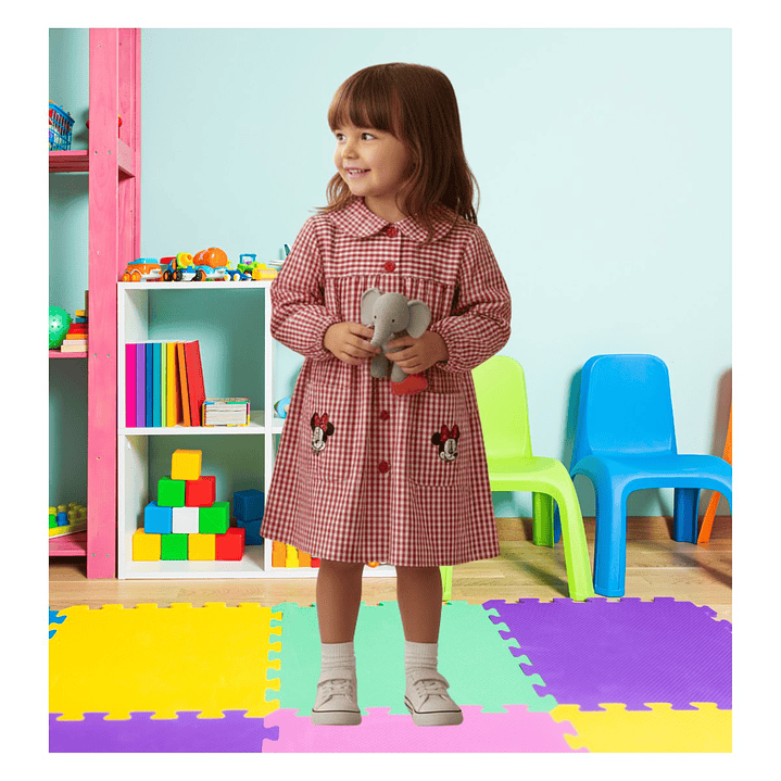 Delantal Escolar Párvulo Niño / Niña – Cotona Cuadrillé | Confección Nacional 26