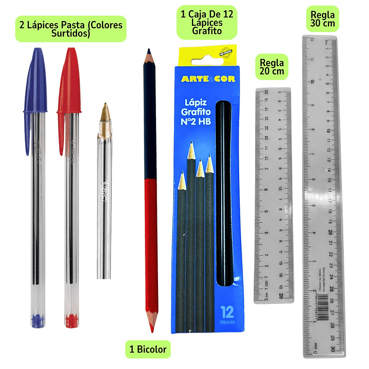Pack 75 Útiles Escolares Lista Escolar Combo Básico Completo 5