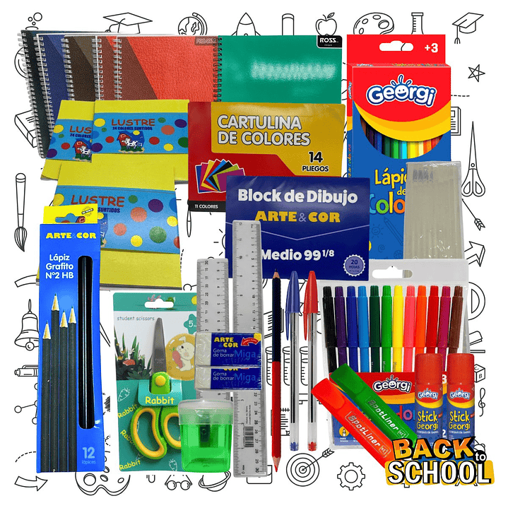 Pack 75 Útiles Escolares Combo Escolar Secundario Lista  1