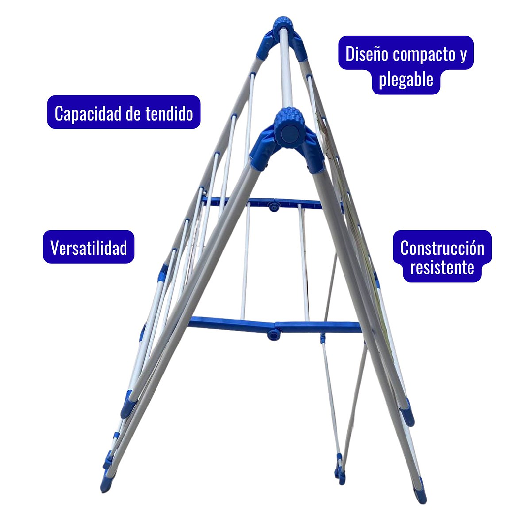 Tendedero Colgador De Ropa Plegable Eficiente Y Resistente Color Azul 4