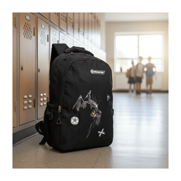 Mochila Bolso Juvenil Estilo Urbano Estampado De Gato 25l 6