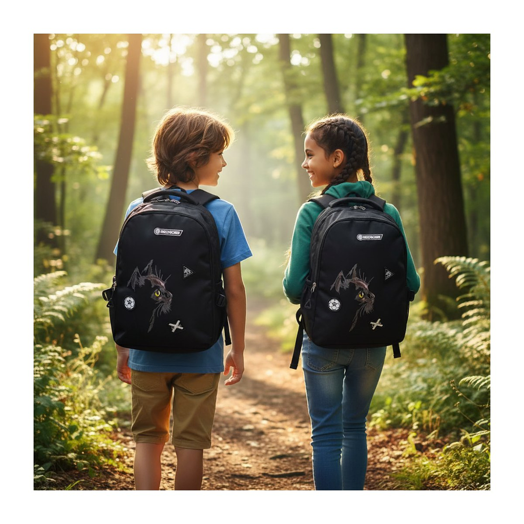 Mochila Bolso Juvenil Estilo Urbano Estampado De Gato 25l 7