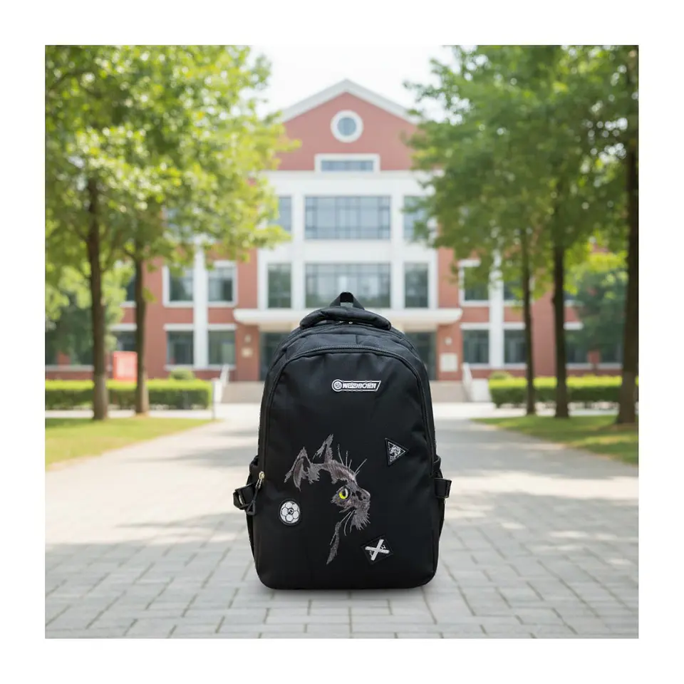 Mochila Bolso Juvenil Estilo Urbano Estampado De Gato 25l 8