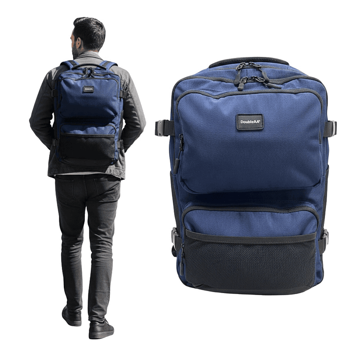 Mochila Escolar Reforzada Negra / Azul – Gran Capacidad con Puerto USB 9