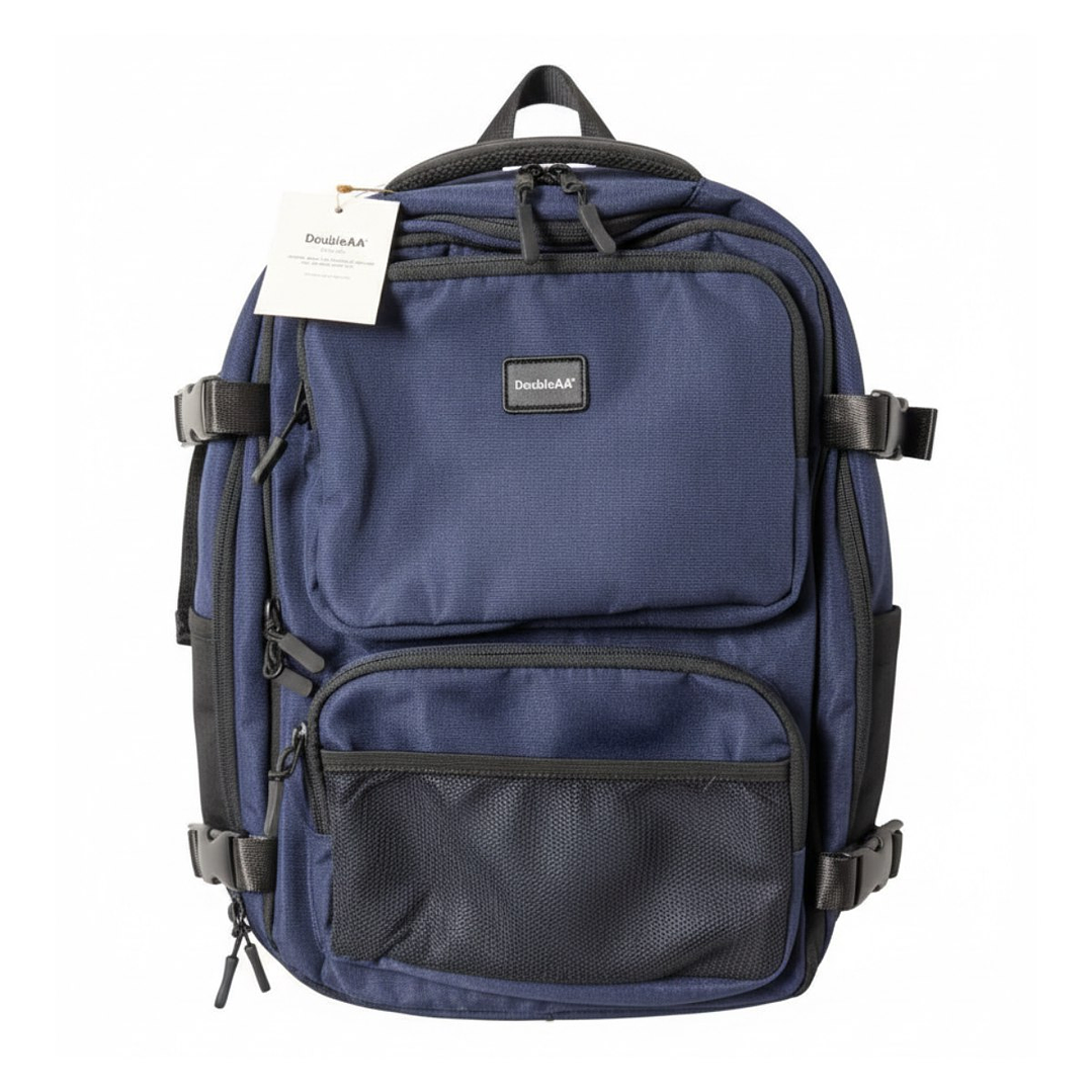 Mochila Escolar Reforzada Negra / Azul – Gran Capacidad con Puerto USB 10