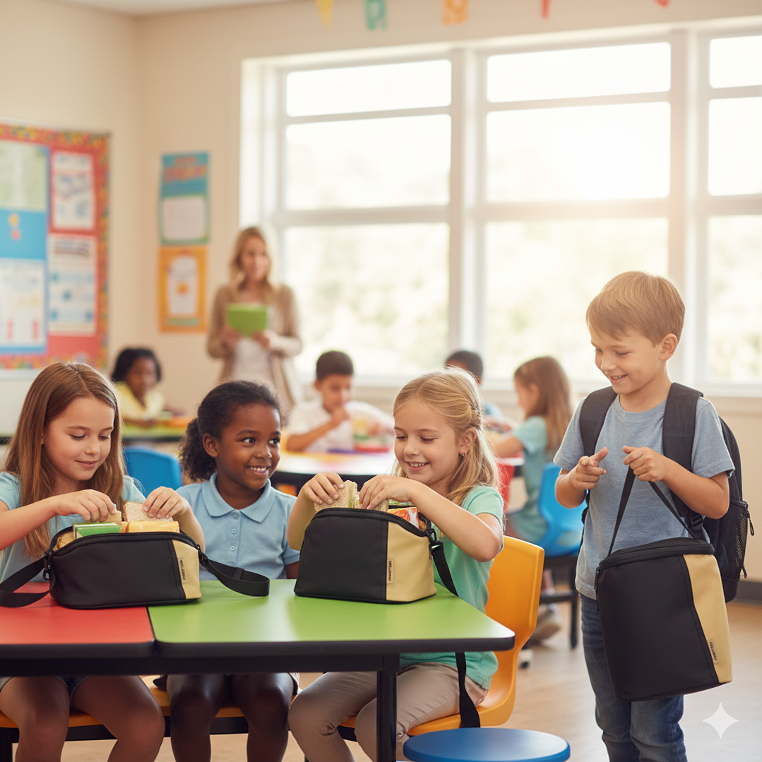 Bolso Térmico Lonchera Escolar Ejecutiva Diseño Bicolor Semirrígido 8