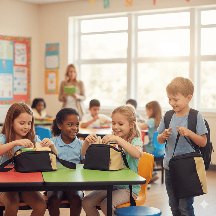 Bolso Térmico Lonchera Escolar Ejecutiva Diseño Bicolor Semirrígido 8