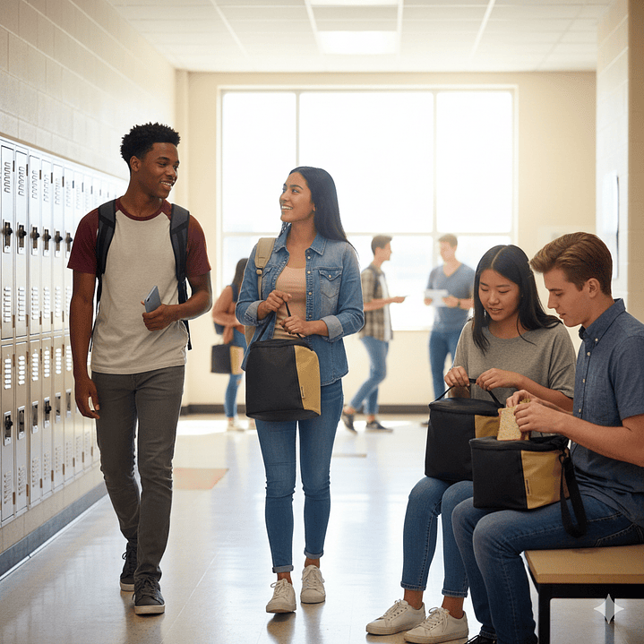 Bolso Térmico Lonchera Escolar Ejecutiva Diseño Bicolor Semirrígido 9