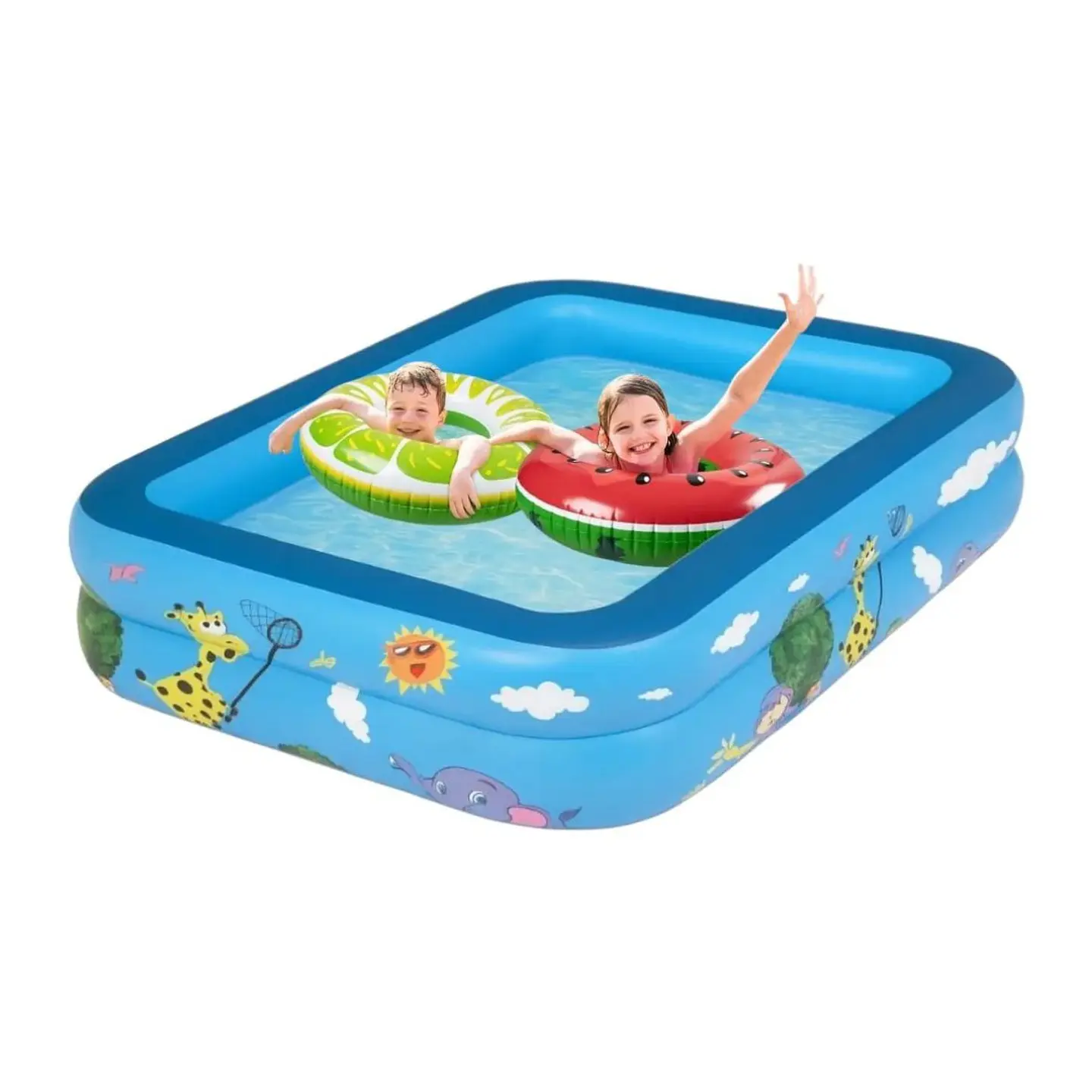 Piscina Inflable Rectangular Acolchada Pequeña Niños 10