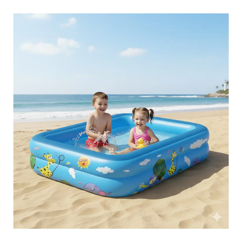 Piscina Inflable Rectangular Acolchada Pequeña Niños 12