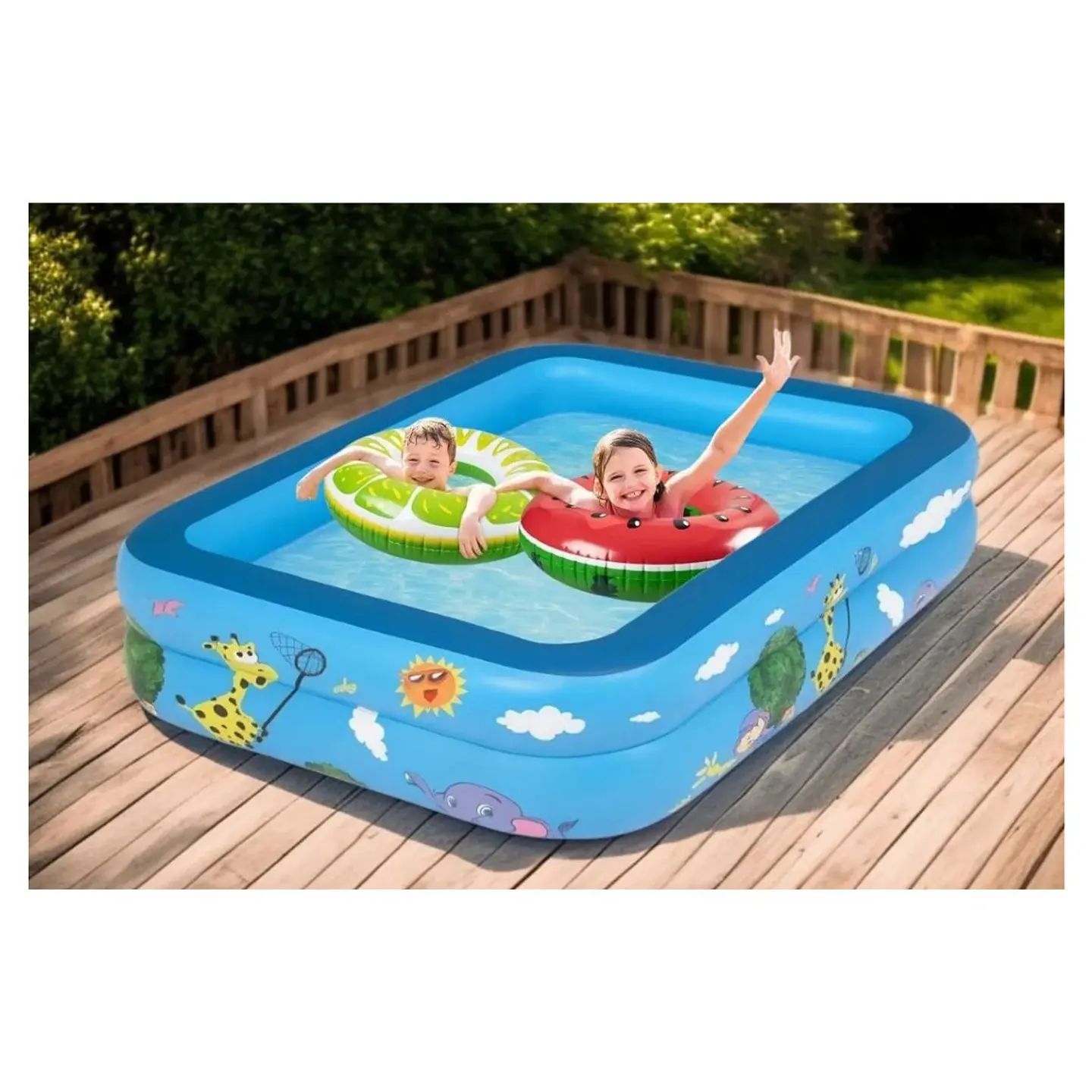 Piscina Inflable Rectangular Acolchada Pequeña Niños 15