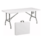Mesa Plegable Camping 180x74 Cm Hd Plástico Portátil Blanco - Miniatura 3