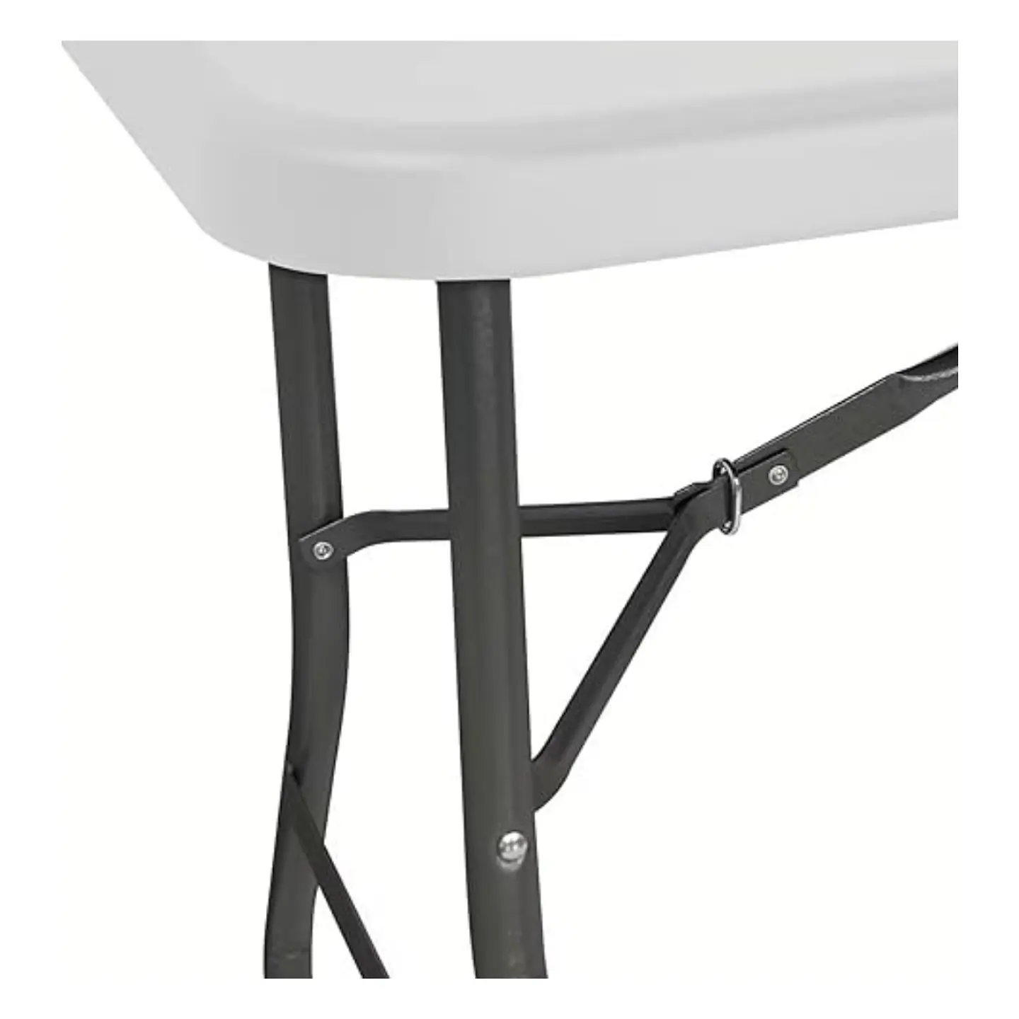 Mesa plegable de camping 180x74 cm portátil, plástico resistente blanca 9