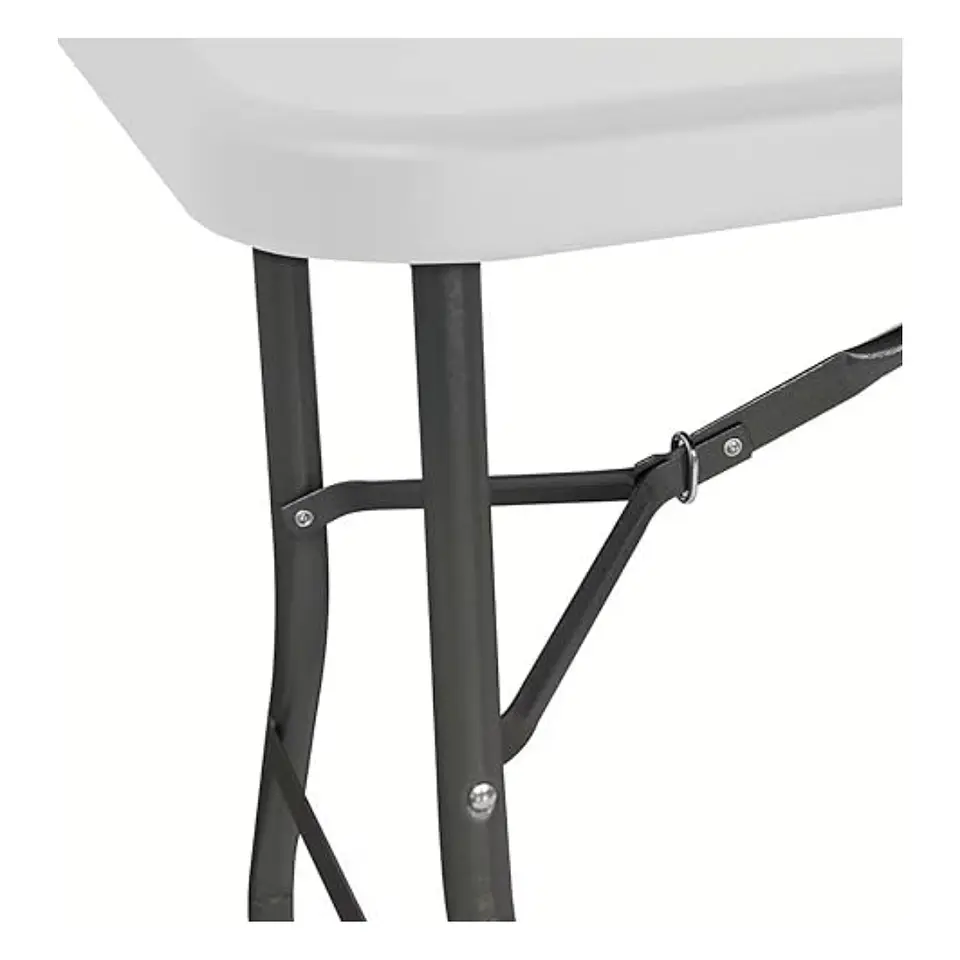 Mesa plegable de camping 180x74 cm portátil, plástico resistente blanca 9