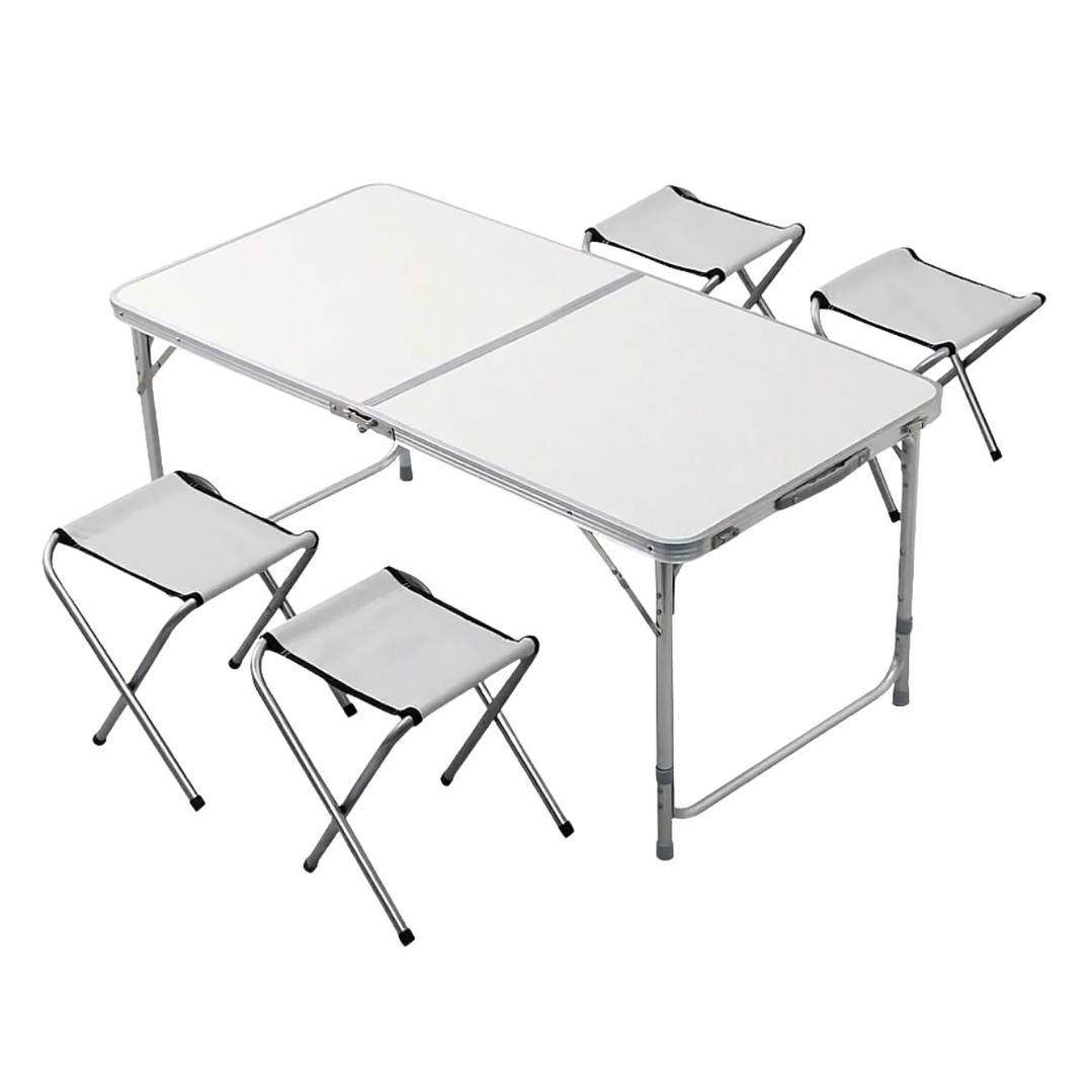 Mesa Plegable Camping Maleta Portatil Con 4 Sillas Multiuso 2