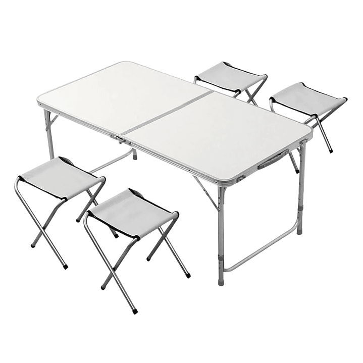 Mesa Plegable Camping Maleta Portatil Con 4 Sillas Multiuso 2