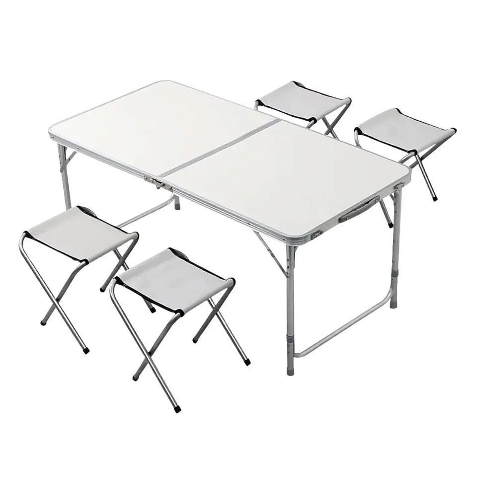 Mesa Plegable Camping Maleta Portatil Con 4 Sillas Multiuso 2