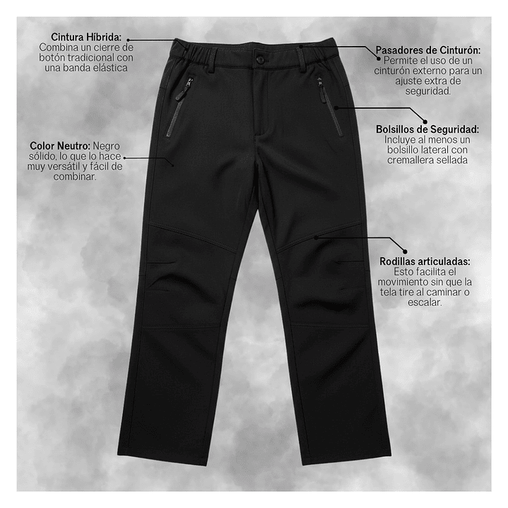 Pantalon Softshell Para Niños Con Micropolar Senderismo 6
