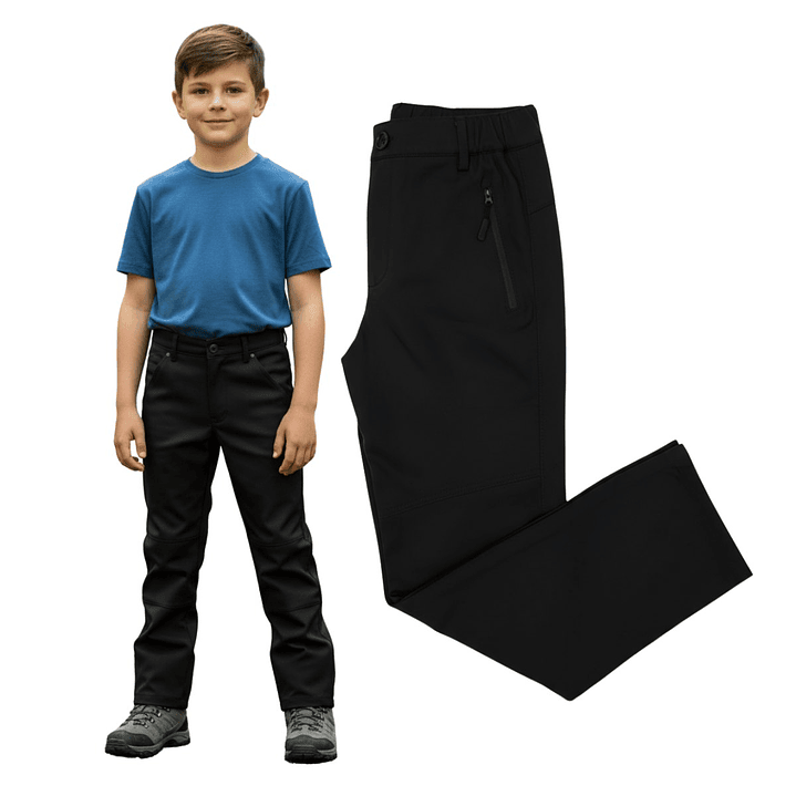 Pantalon Softshell Para Niños Con Micropolar Senderismo 14
