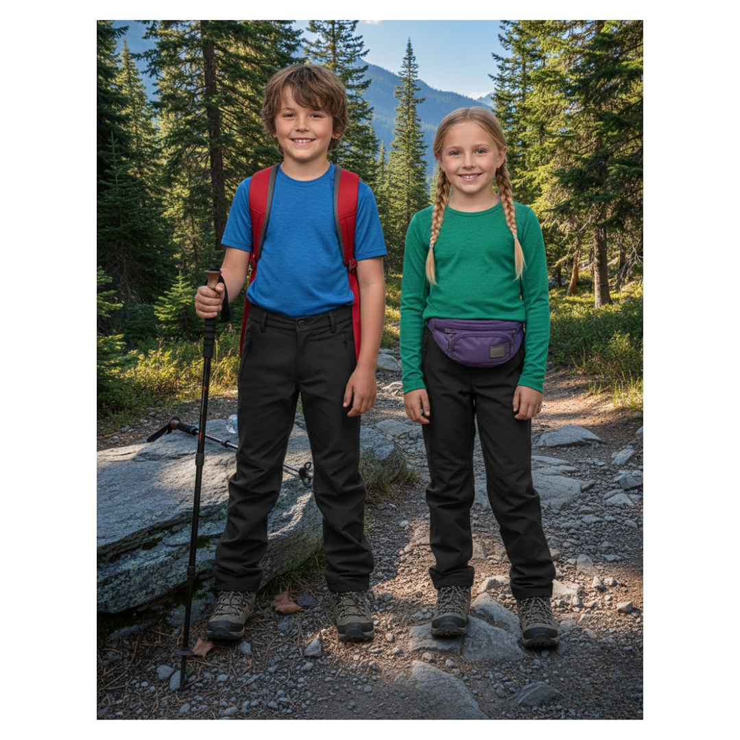 Pantalon Softshell Para Niños Con Micropolar Senderismo 1
