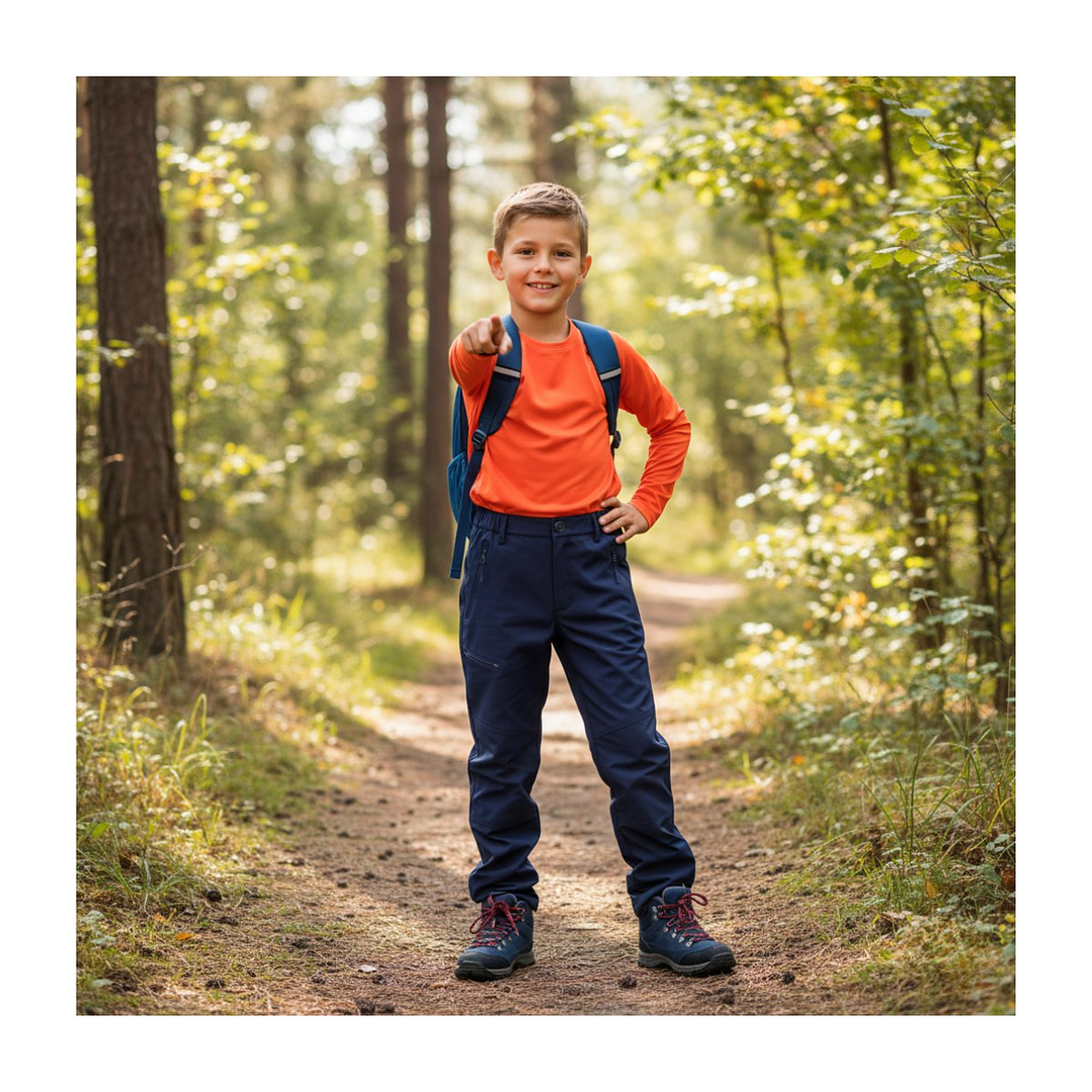 Pantalon Softshell Para Niños Con Micropolar Senderismo 7