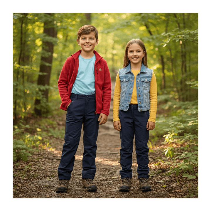 Pantalon Softshell Para Niños Con Micropolar Senderismo 18