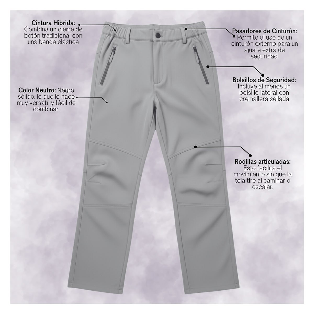 Pantalon Softshell Para Niños Con Micropolar Senderismo 20