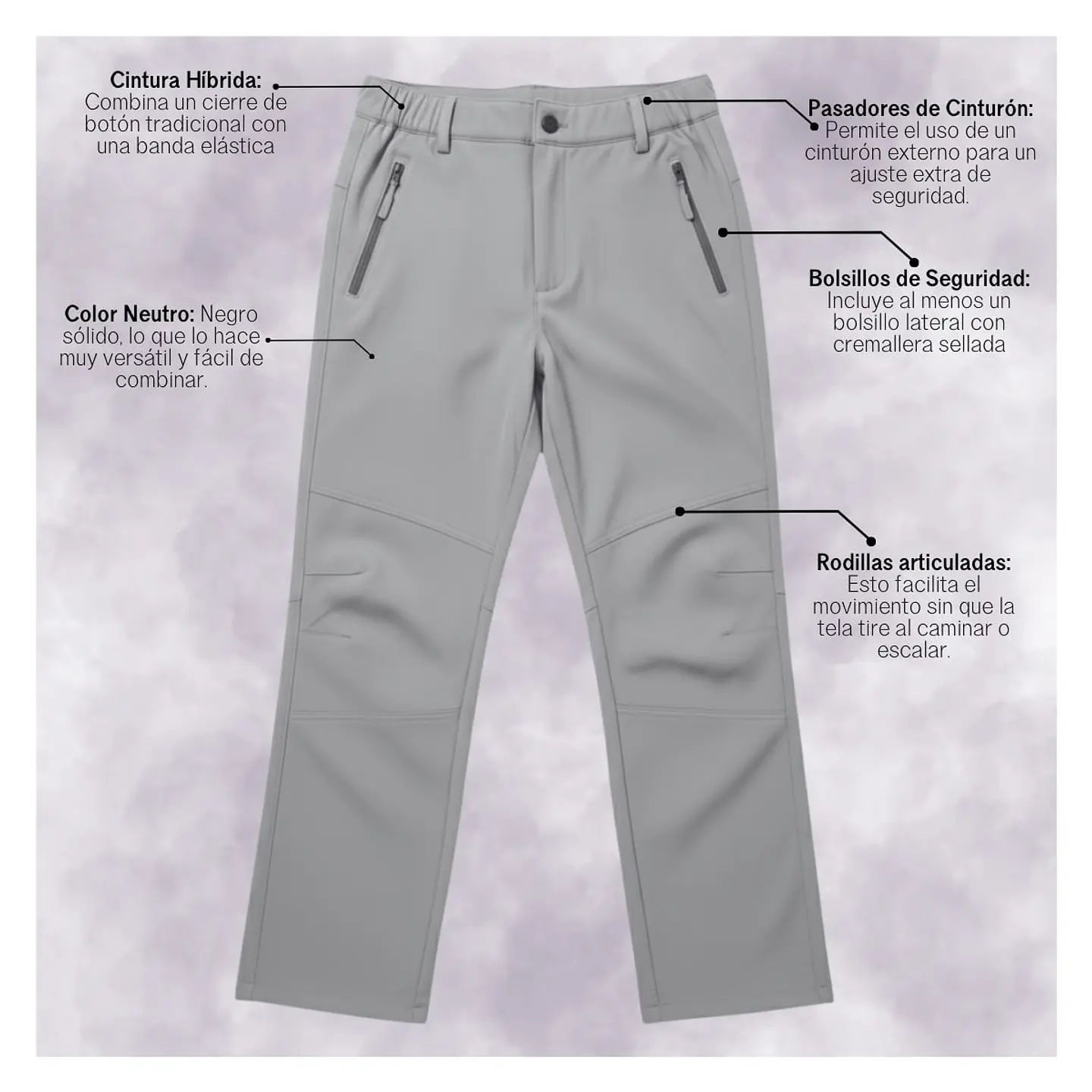 Pantalon Softshell Para Niños Con Micropolar Senderismo 20