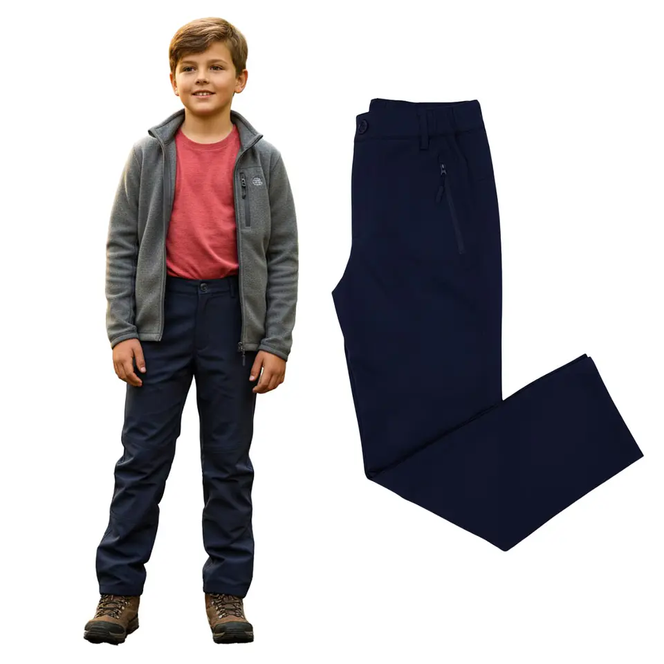 Pantalon Softshell Para Niños Con Micropolar Senderismo 8