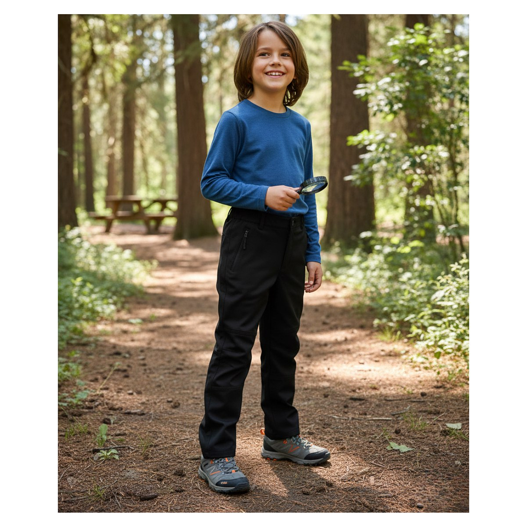 Pantalon Softshell Para Niños Con Micropolar Senderismo 28