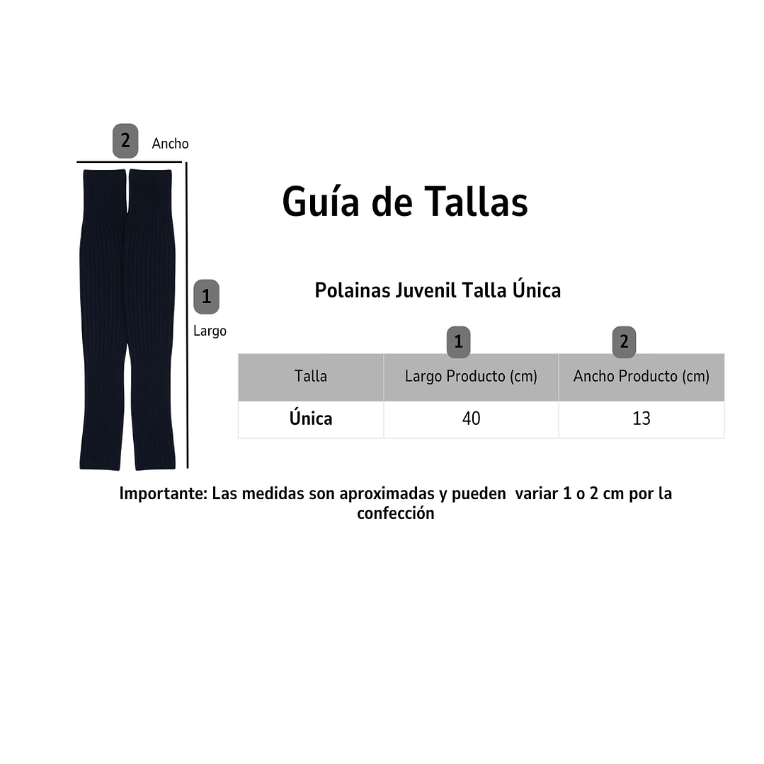 Polainas Clásicas Azul  Calentadores Juvenil Escolar  2