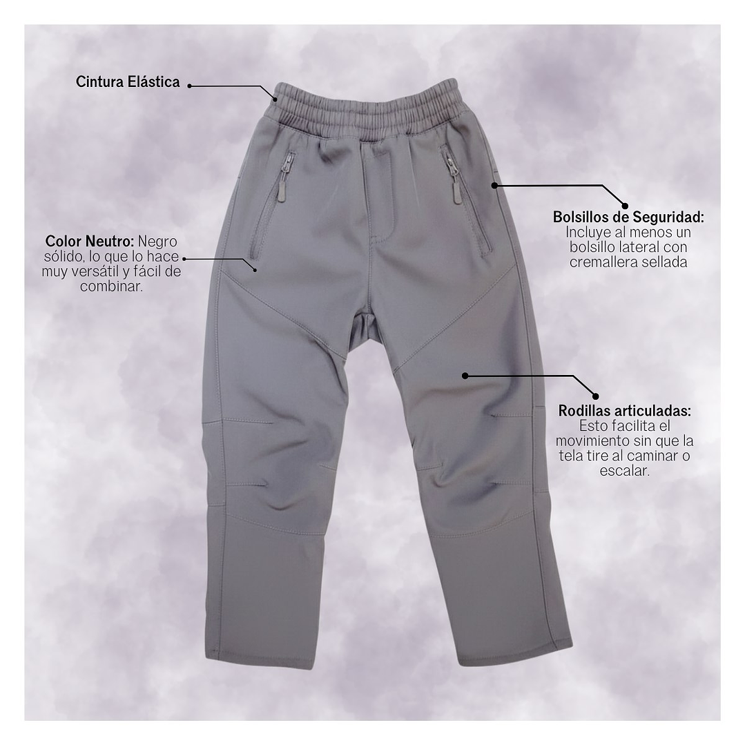Pantalon Softshell Para Niños Con Micropolar Senderismo 39