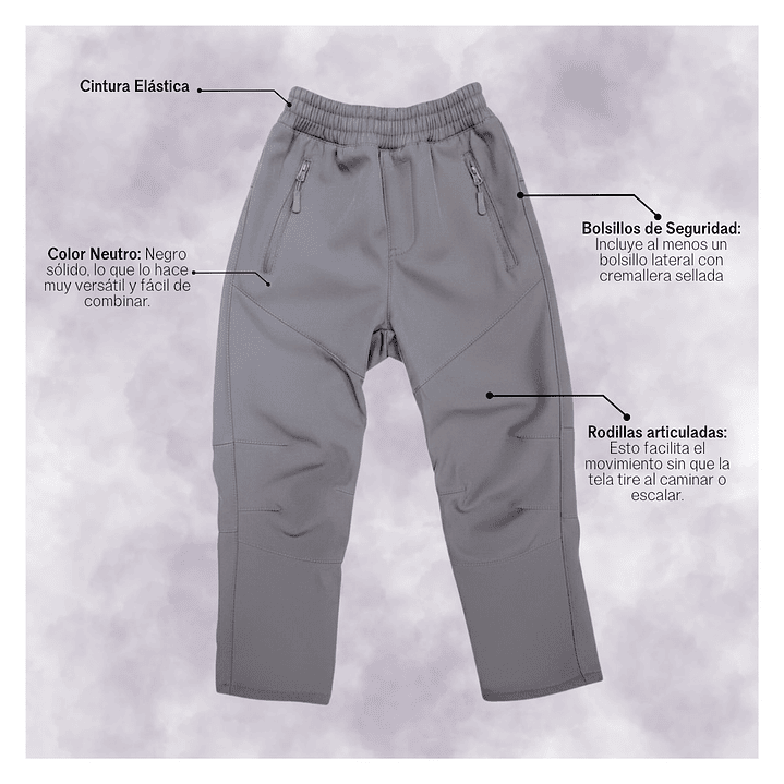 Pantalon Softshell Para Niños Con Micropolar Senderismo 39