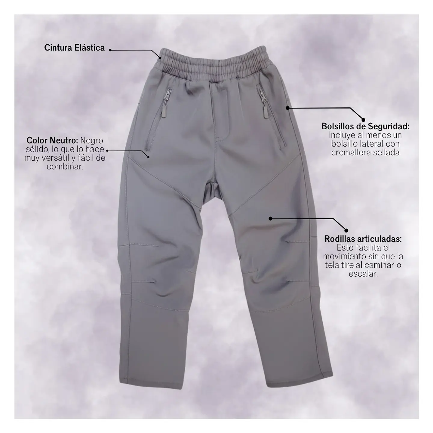 Pantalon Softshell Para Niños Con Micropolar Senderismo 39