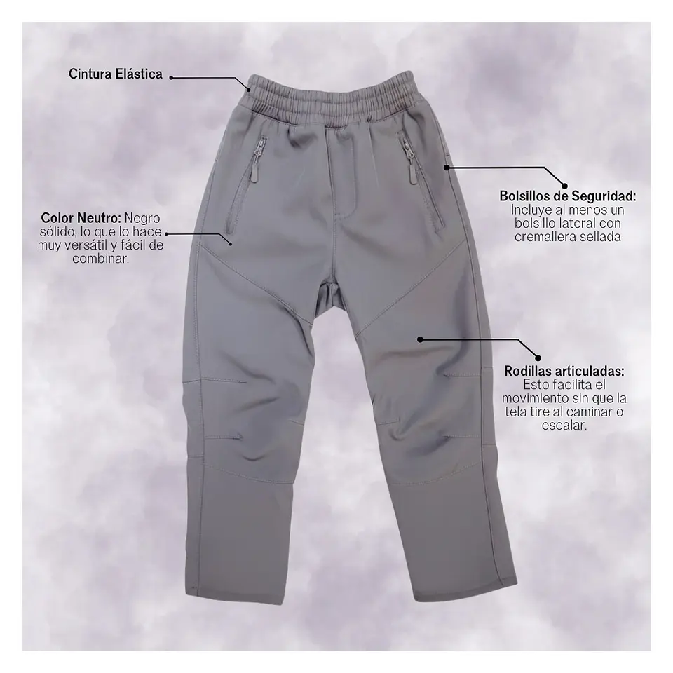Pantalon Softshell Para Niños Con Micropolar Senderismo 39
