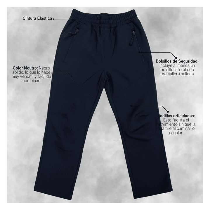 Pantalon Softshell Para Niños Con Micropolar Senderismo 41