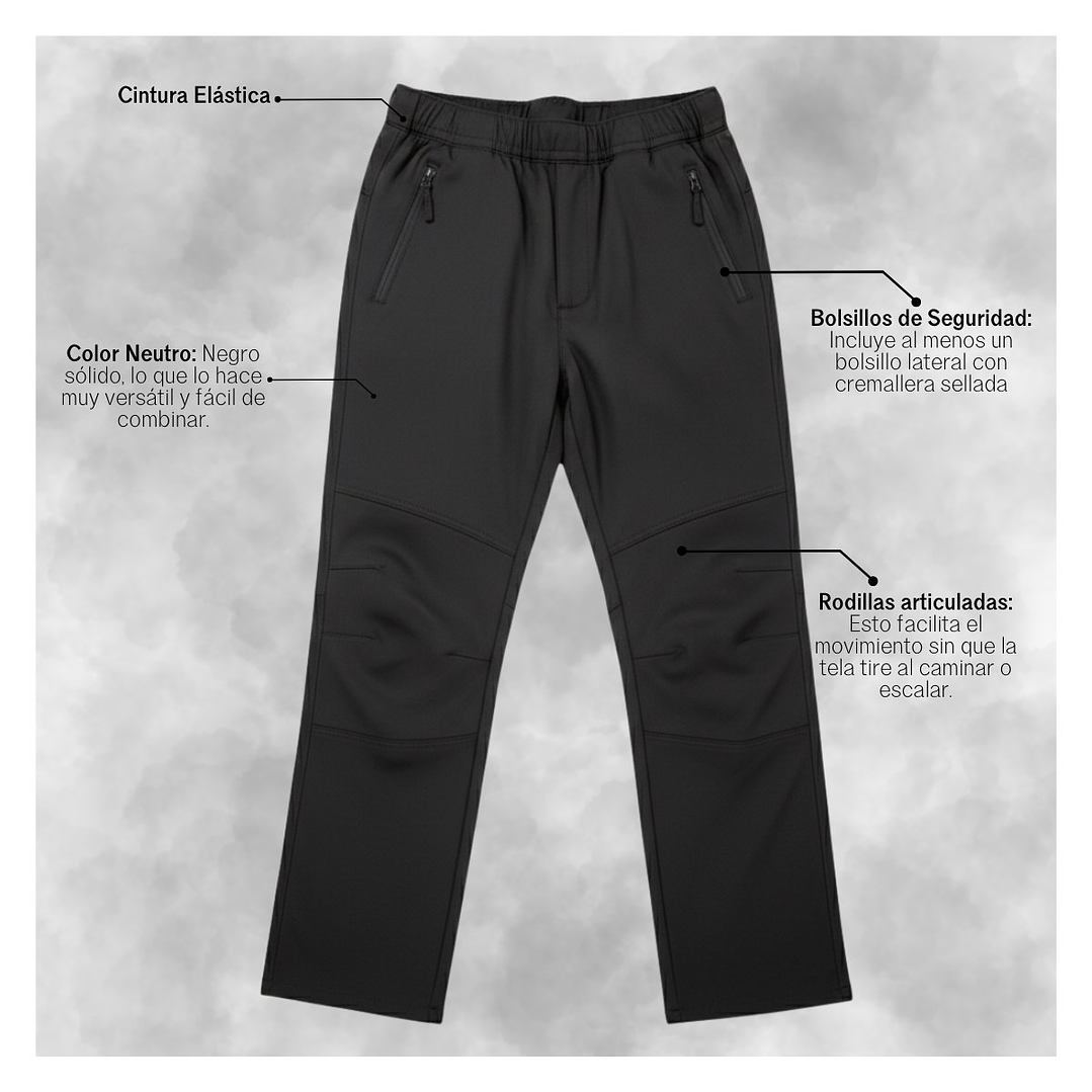 Pantalon Softshell Para Niños Con Micropolar Senderismo 42